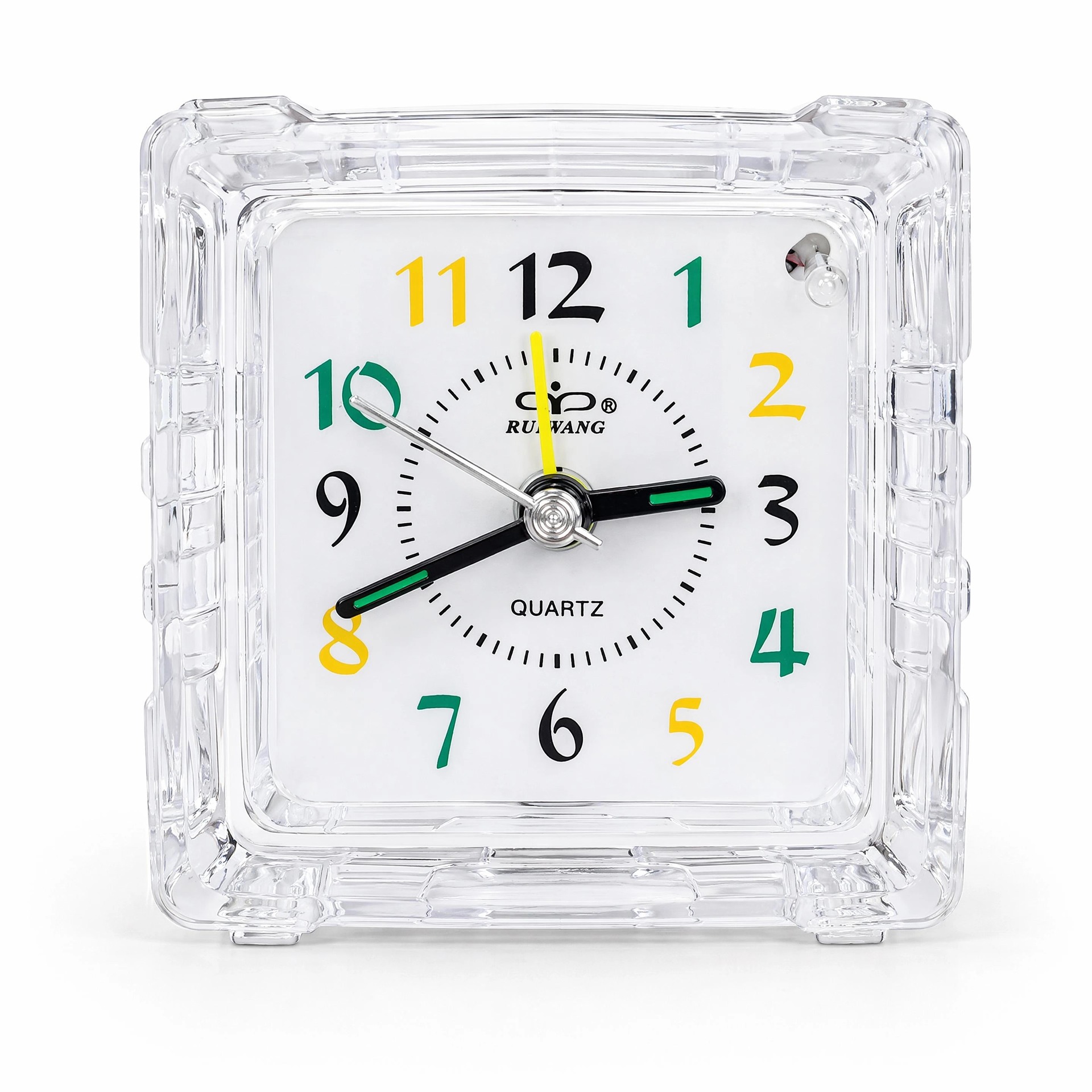 Simple transparent electronic alarm clock children candy color clock student bedroom loud small clock