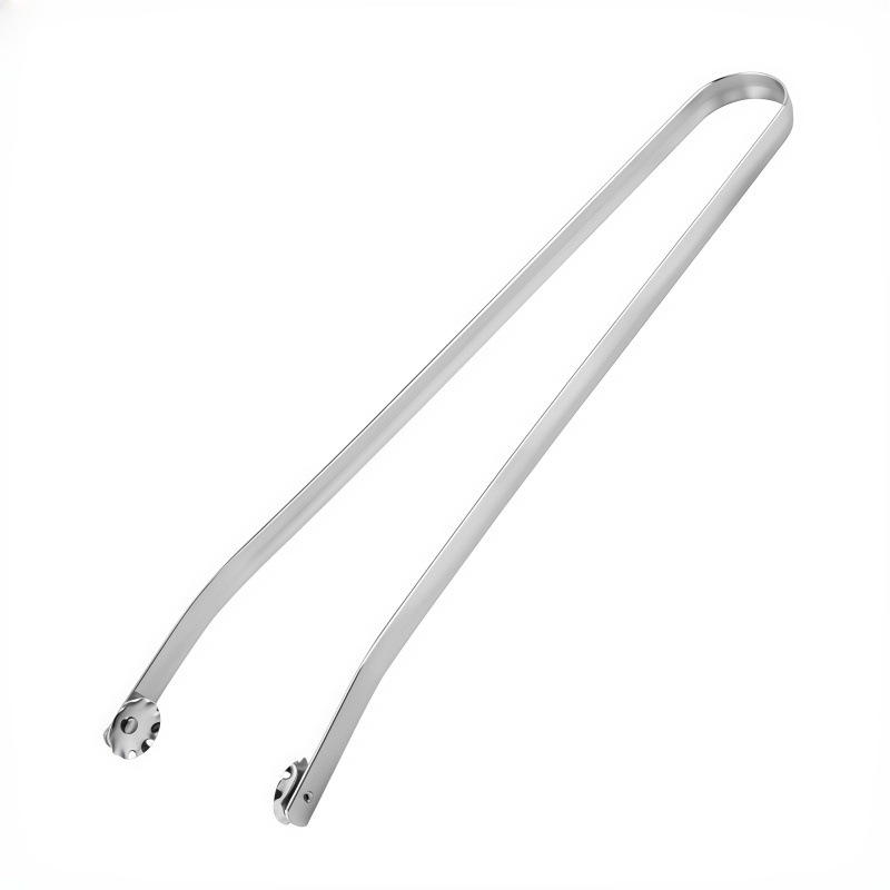 Extended Food Tongs Stainless Steel Thickened Frying Pan Steak Tongs Plum Blossom Print Sausage Tongs Salad Tongs