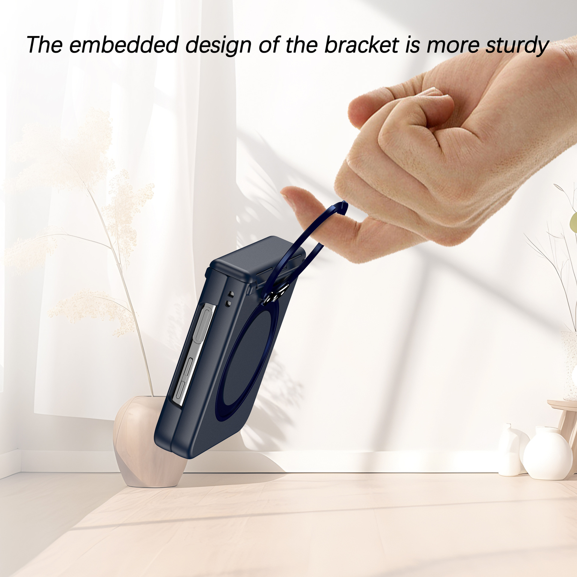 Applicable Samsung Z Flip6/5 Phone Case 360 Rotation Bracket Magnetic Wireless Charging Full Coverage Hinge Anti-Fall