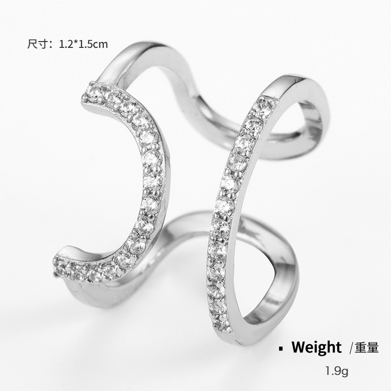 Kenjie copper gold-plated zircon fingertip ring for women punk nail art nail ring exquisite nail cover
