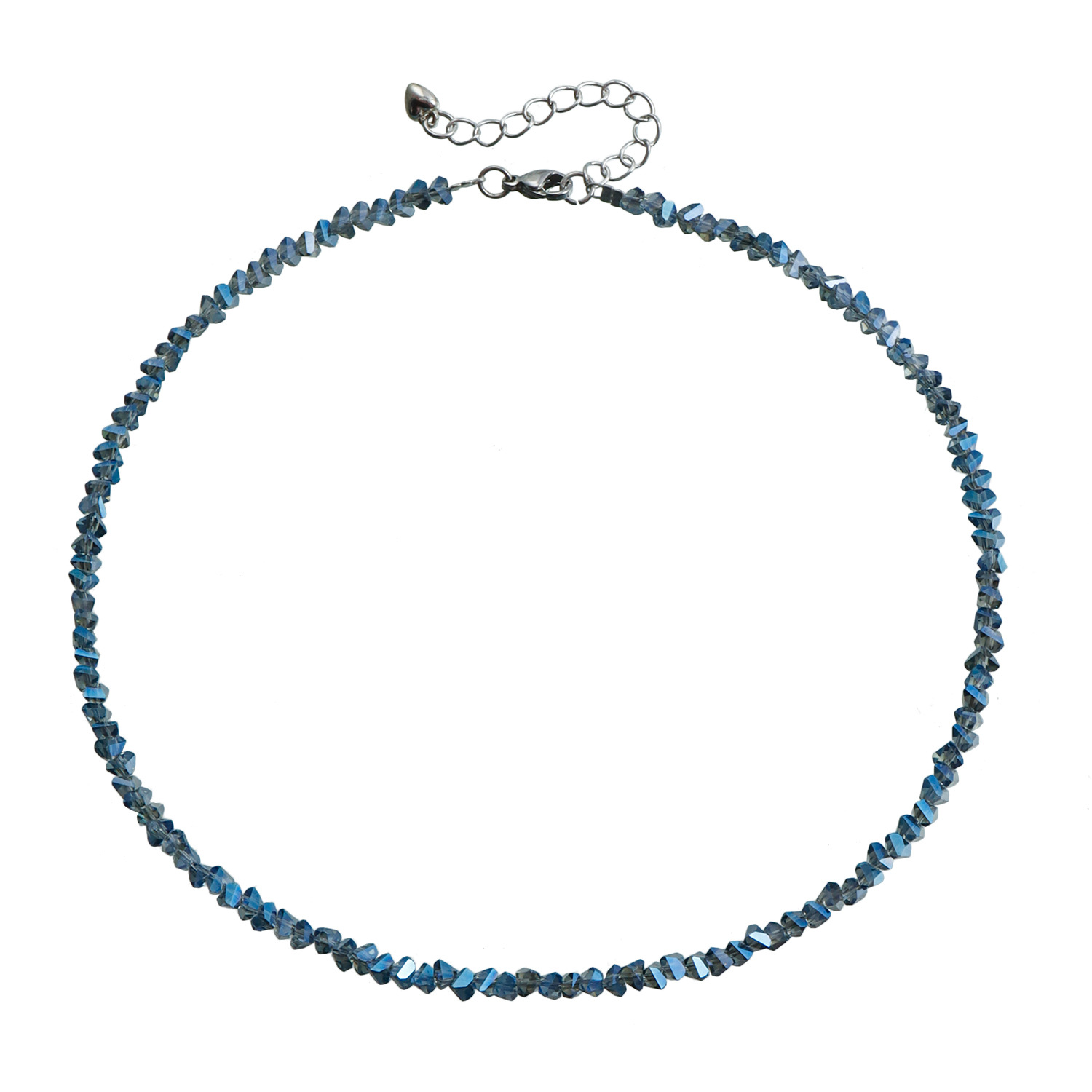 Accessories Multi-faceted Glass Crystal Necklace for Women Simple Choker
