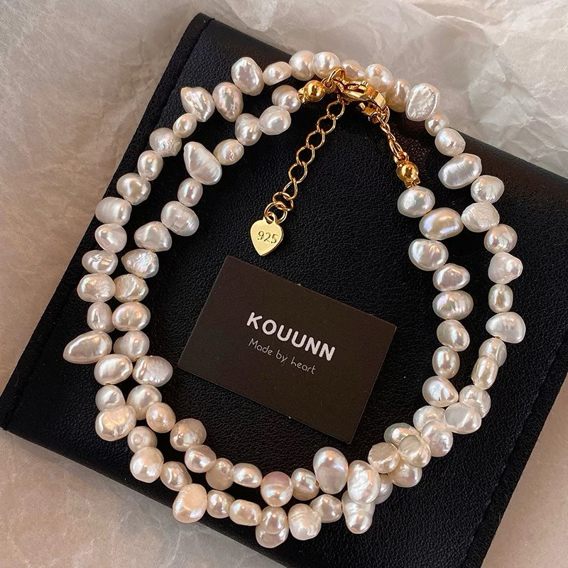 Irregular Baroque Natural Freshwater Pearl Necklace Women Short Sense Collarbone Chain