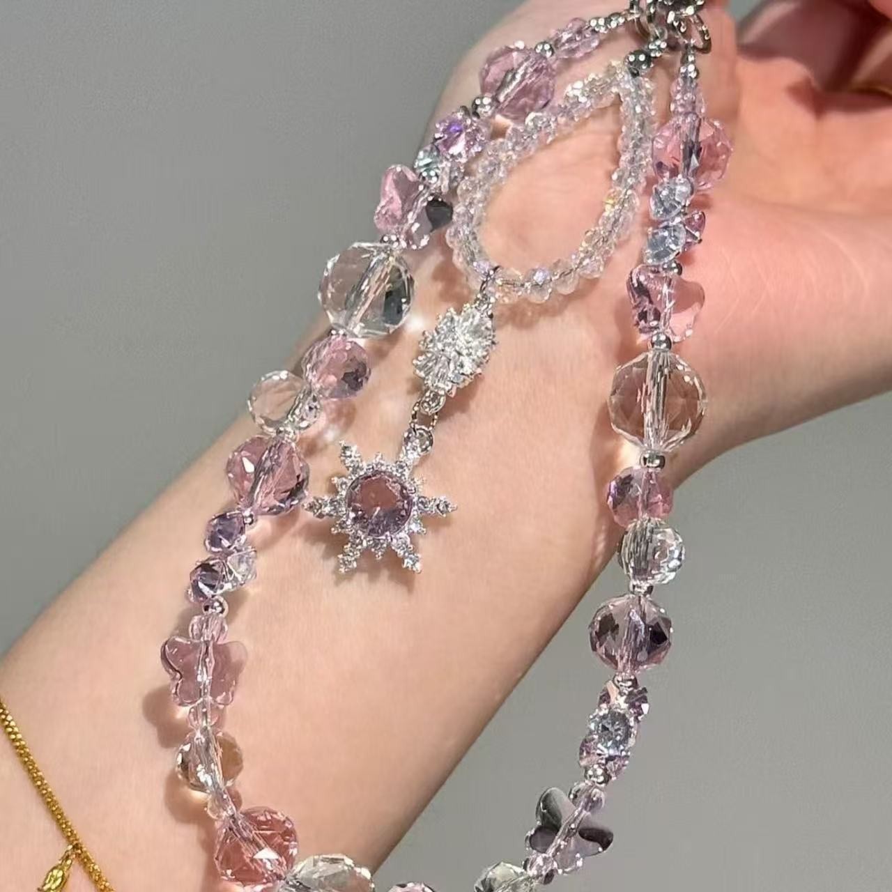 【Purple Sweetheart】Sparkling Purple Heart Tassel Phone Chain Bag Pendant Decoration