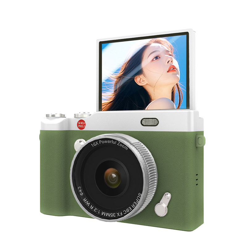 HD Flip Screen CCD Digital Camera Student Entry Level Travel Vlog Portable Compact Mirrorless Camera