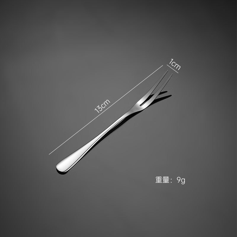 304 stainless steel fruit fork, two-prong fork, hotel household tableware, dessert, pastry, mooncake, dessert fork, tableware