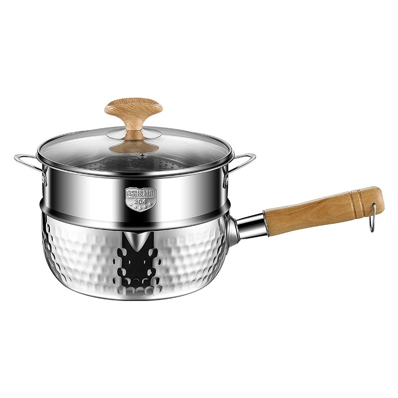 Japanese-style 316 stainless steel milk pot, baby food pot, non-stick soup pot, noodle pot, instant noodle pot, no coating