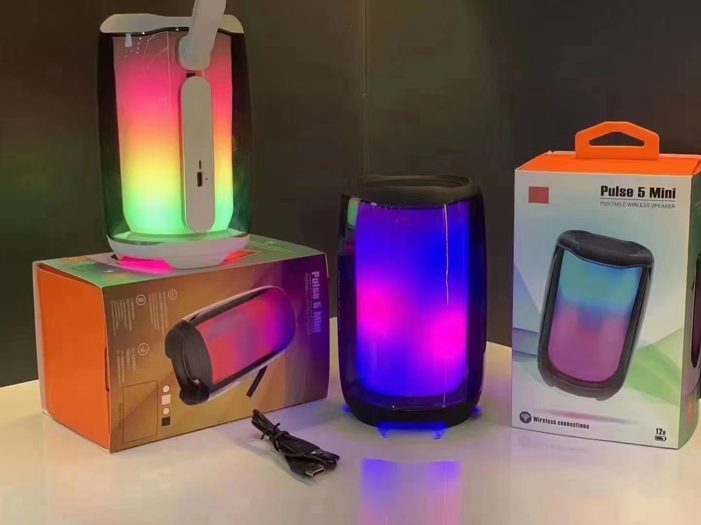 Pulse PULSE5 Bluetooth Speaker Full Screen Colorful Lights Outdoor Home Computer Desktop Bluetooth Audio Subwoofer