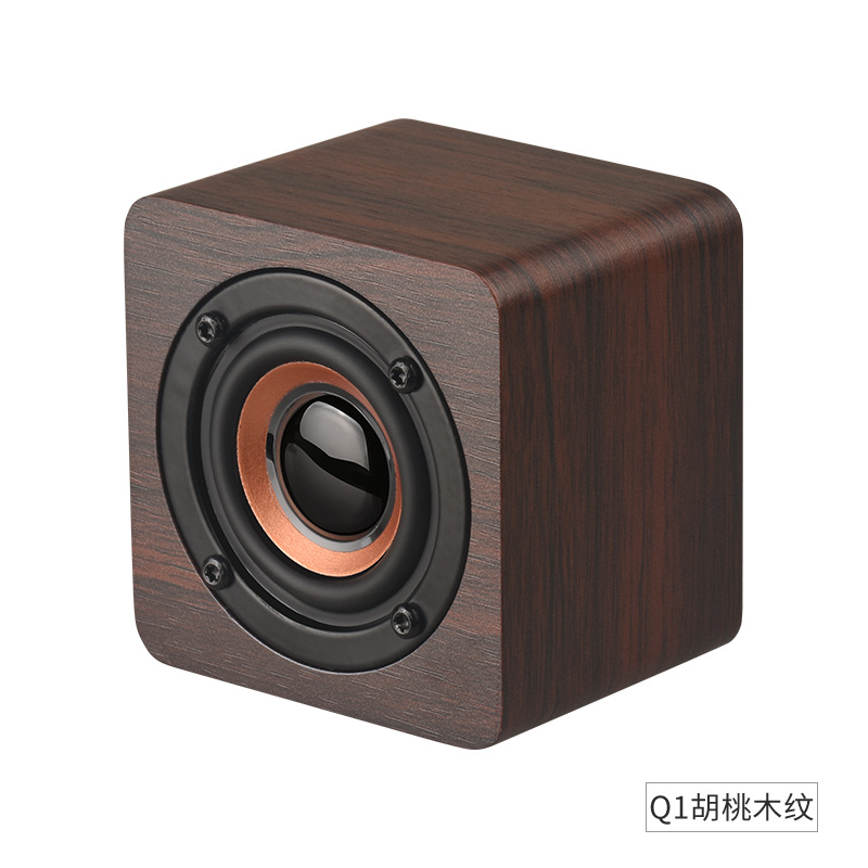 Q1 Wooden Mini Bluetooth Speaker Phone Portable Gift Small Sound External High Power Subwoofer