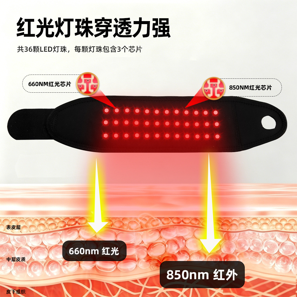 Infrared Massage Device Red Light Wrist Support Tenosynovitis Relief 36 Pulse Heat Compress Therapy Wrist Red Light Therapy Device