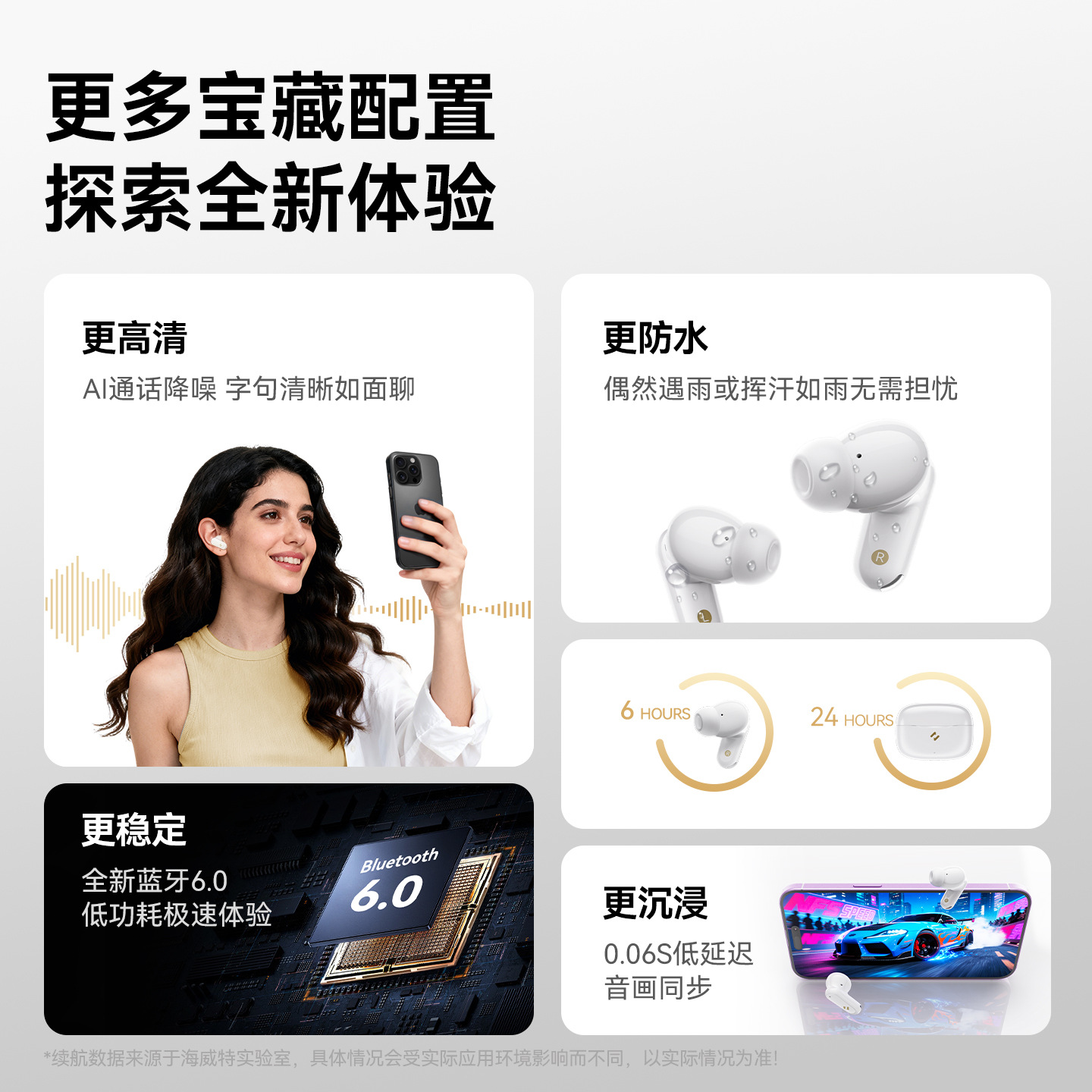 havit BUDS Noise Cancellation Bluetooth Earphones New In-ear Bluetooth 6.0 Long Battery Life Wireless Earphones