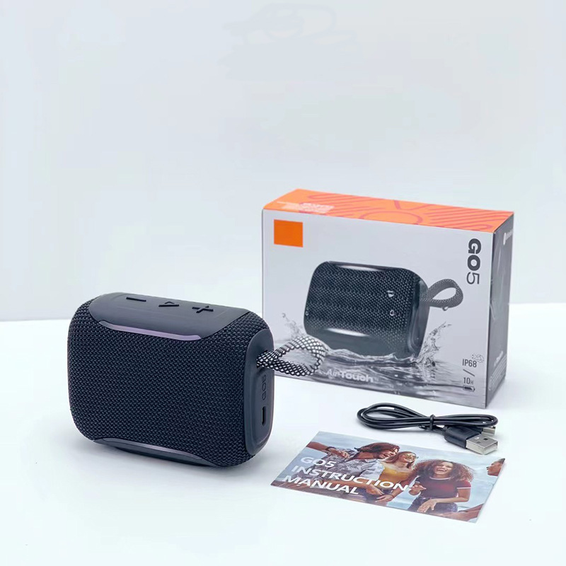 GO5 Bluetooth Speaker TWS Outdoor Home Portable Double-Sided Fabric Net Bass Card Slot Gift Speaker