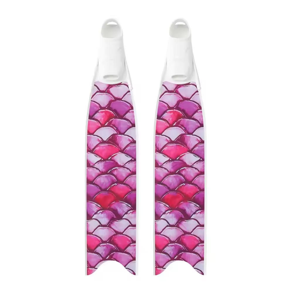 Junhaiyinsi free diving fins fiberglass long swim fins for men and women professional coated long fins