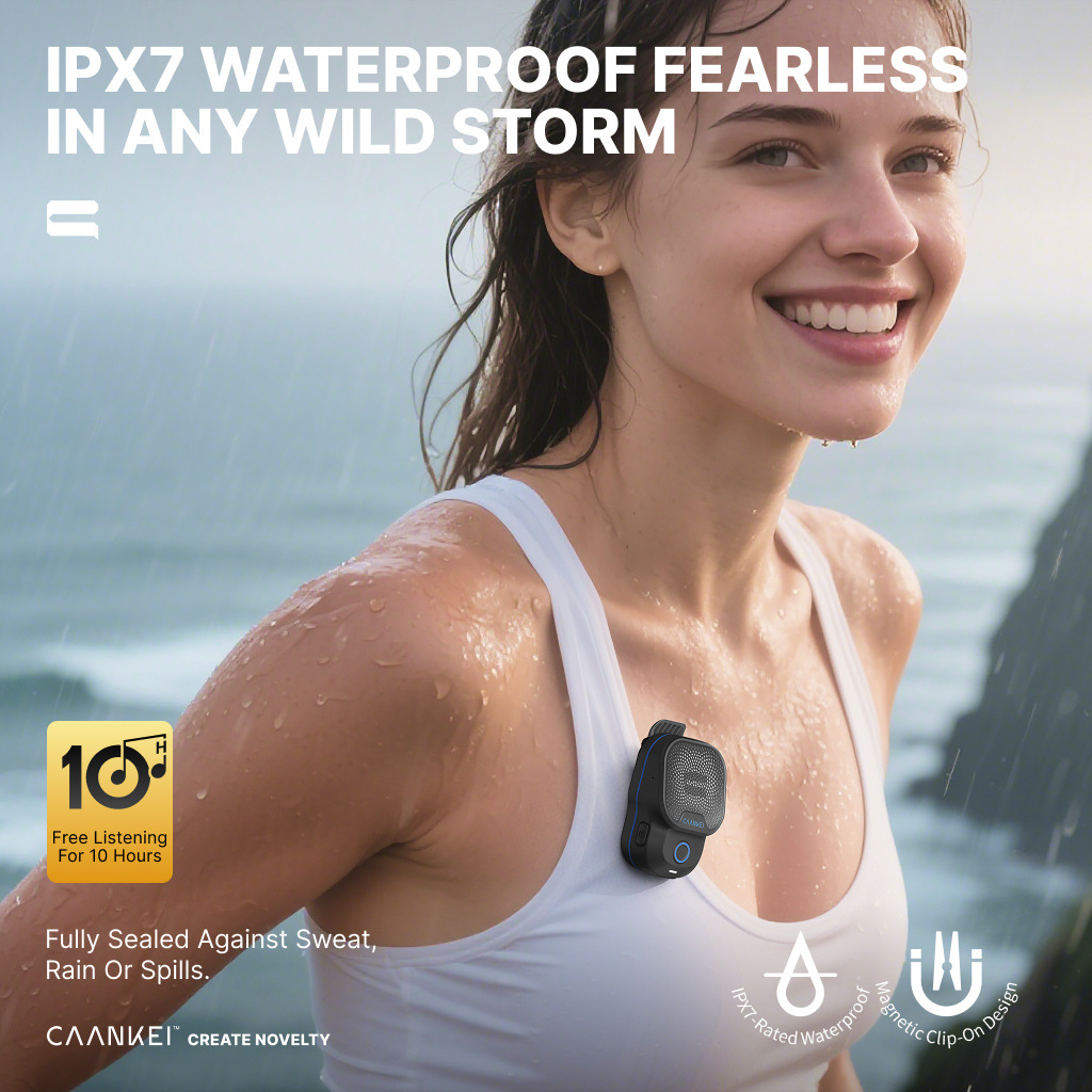 New mini Bluetooth audio sports swimming fitness IPX7 waterproof clip-on portable speaker wearable outdoor