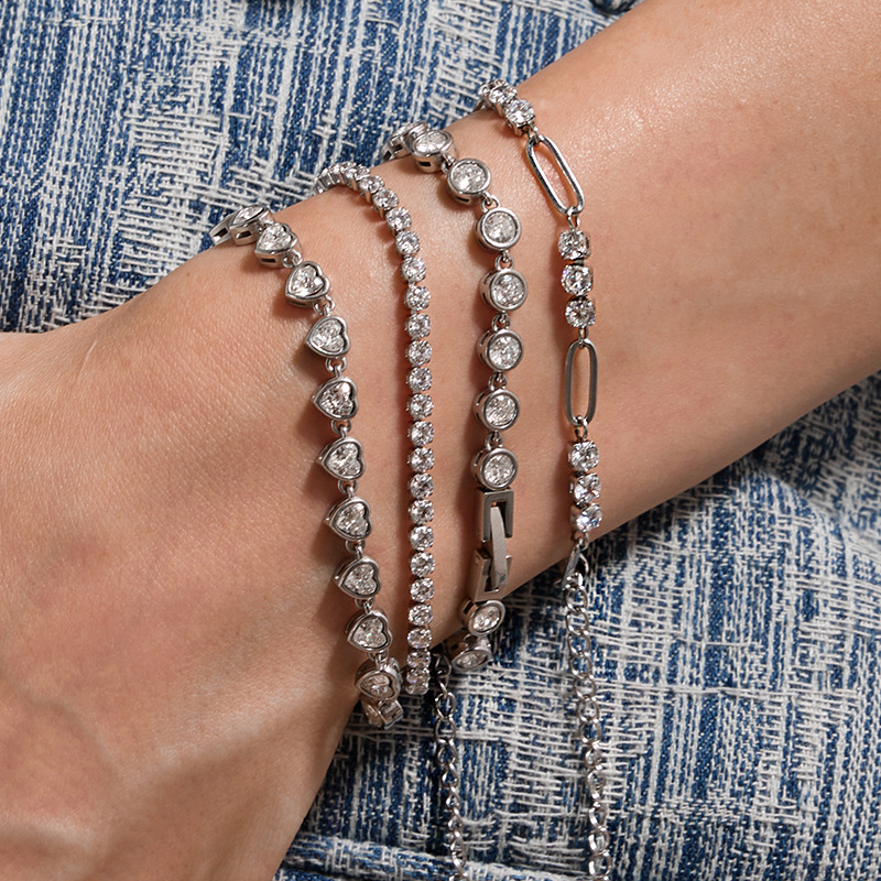 Jieding titanium steel accessories stainless steel stacking bracelet tennis chain niche bracelet