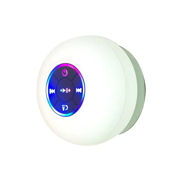 Large Suction Cup Waterproof Bluetooth Speaker Bass Outdoor Portable Home Atmosphere Light Glowing Mini Bathroom Speaker