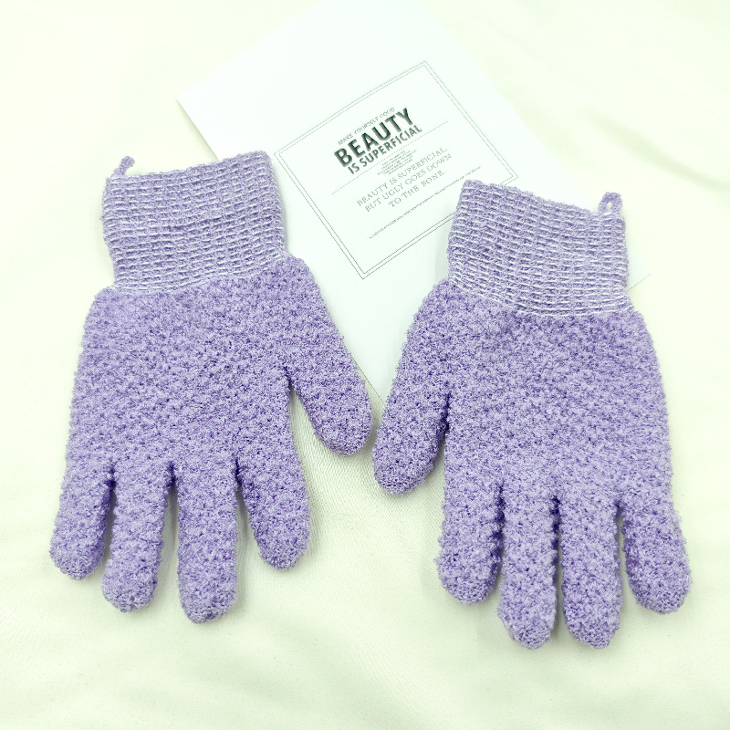 Thickened Bath Gloves Five-Finger Exfoliating Scrub Mitt for Back Scrubbing