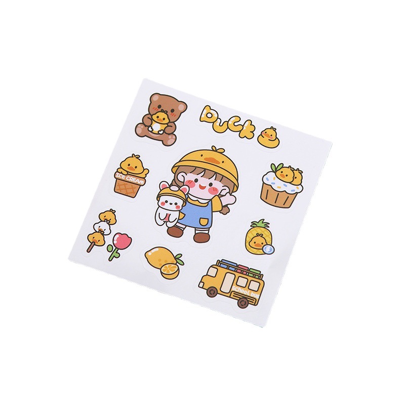 Cute sticker cartoon thermos cup sticker hand account phone sticker student water cup transparent PVC sticker