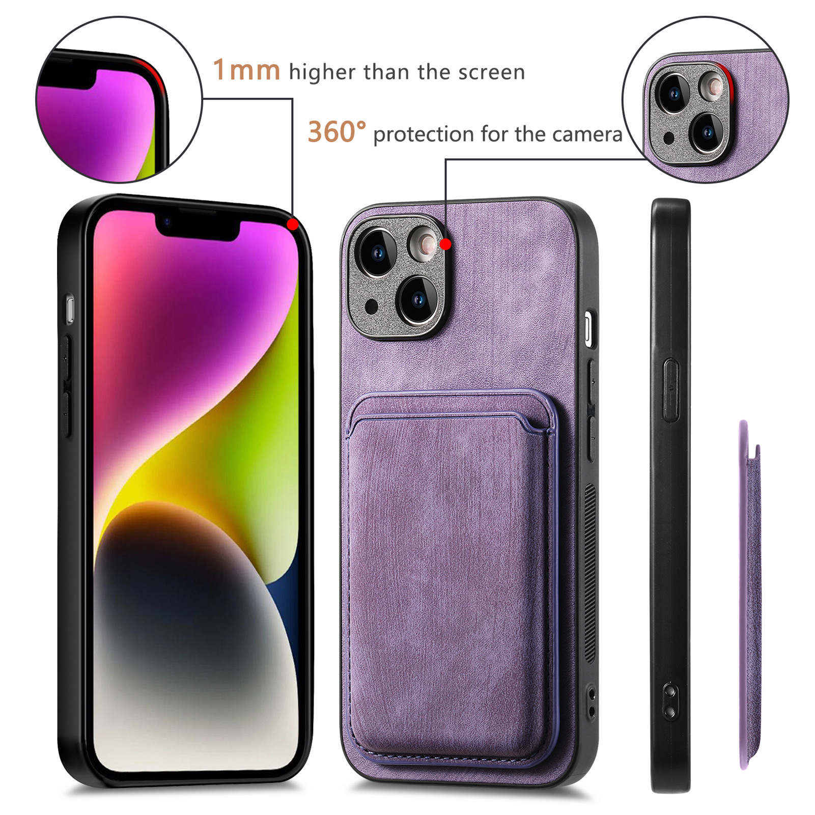 For iPhone 18 magnetic Magsafe phone case solid color precision hole Apple 18 Pro card case magnetic protective case