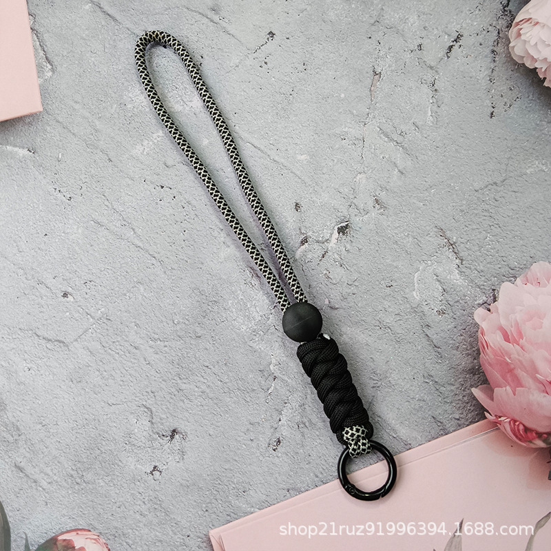 Phone diagonal lanyard long color-block knot colorful phone case original design