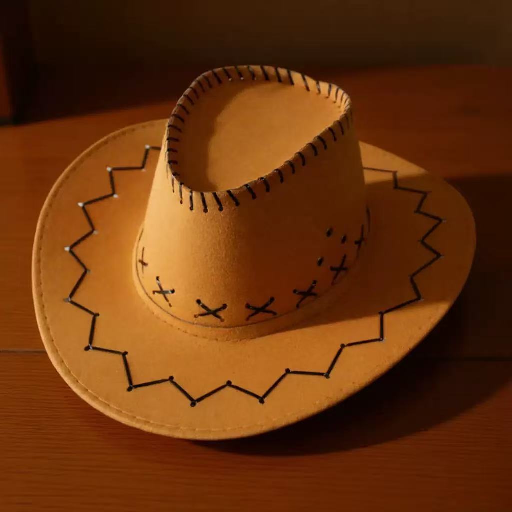 Western Cowboy Hat, Dick Cowboy Hat, Suede Cowboy Hat, Beach Flocking Travel Hat, Decoration