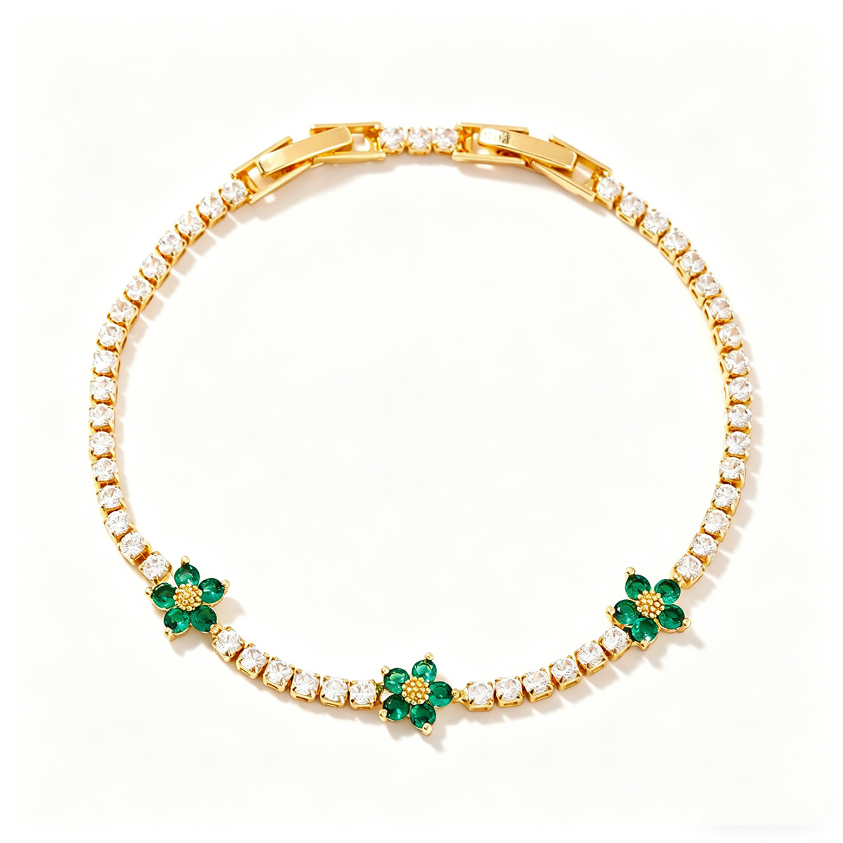 Colorful zircon bracelet women flower design niche bracelet micro-set exquisite
