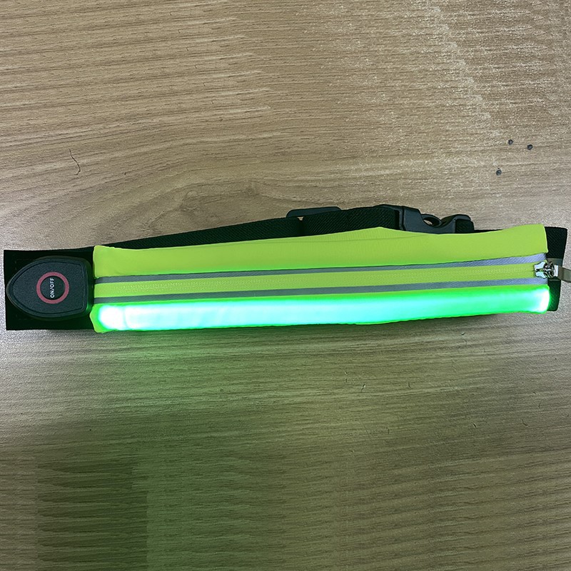 Outdoor Running Sports LED Light Waist Bag Running Waist Bag Men Women Phone Bag Portable USB Light Bag