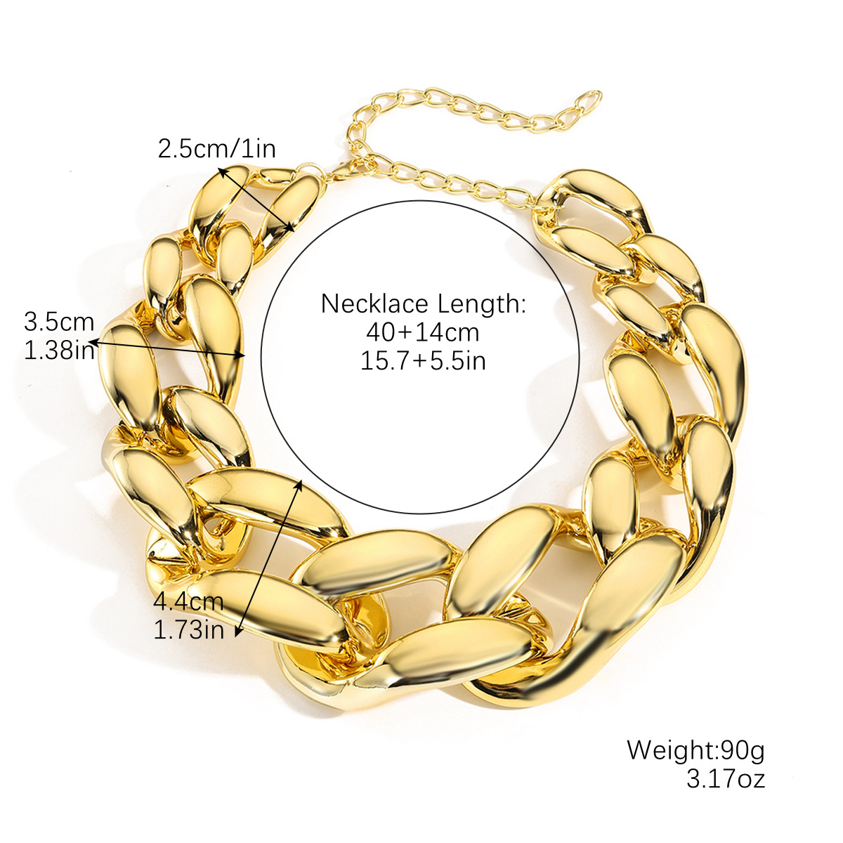 Acrylic pig nose thick chain punk style neck chain niche exaggerated hip-hop necklace