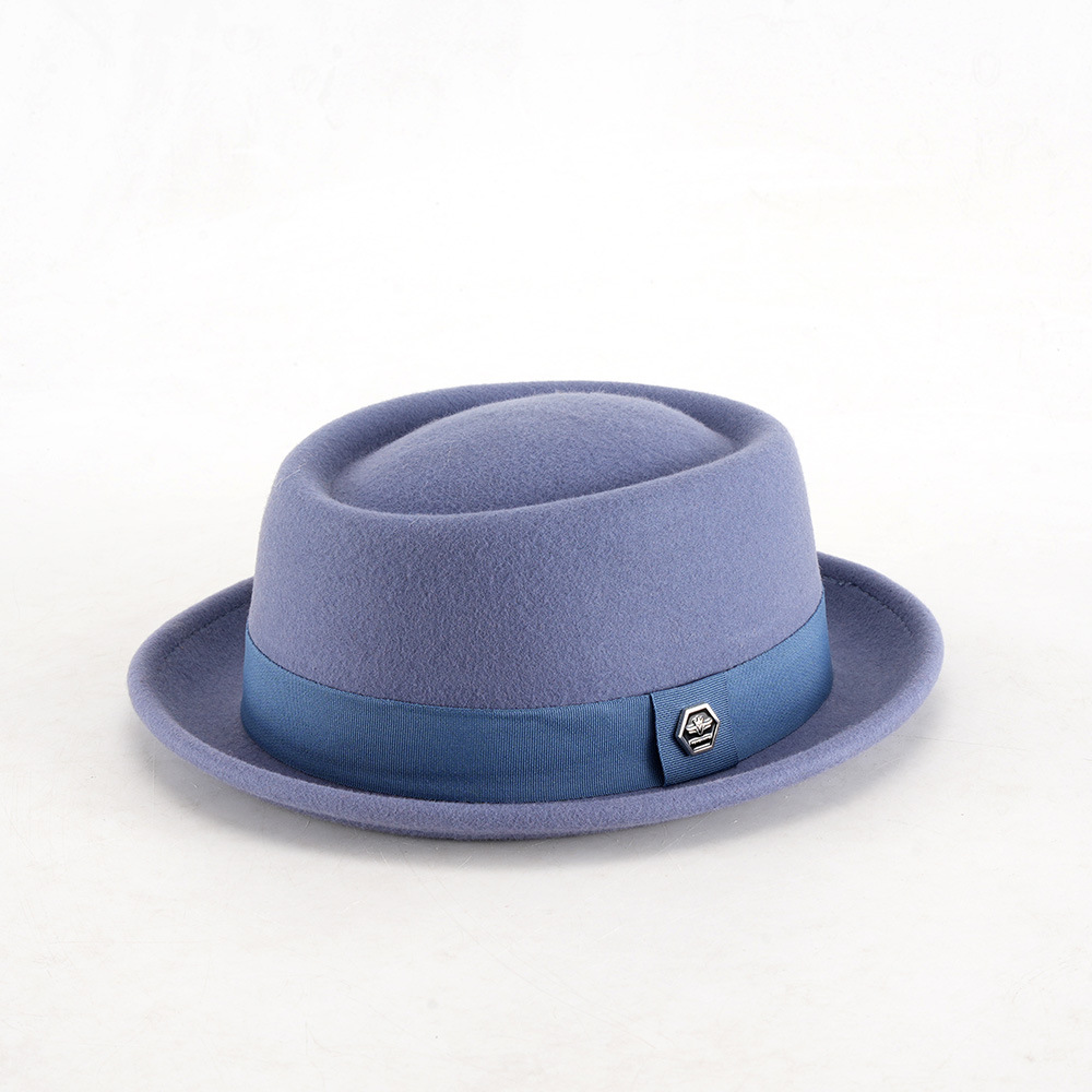 Pure Wool Concave Round Top Fedora 2025 Autumn/Winter Gentleman Comfortable Breathable Warm Hat