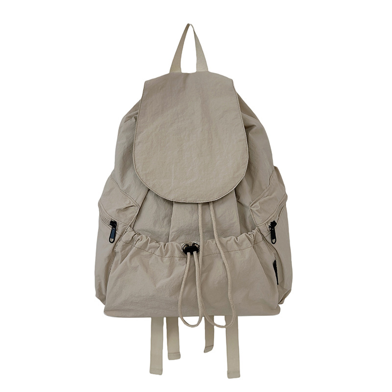 New Niche Lightweight Nylon Fabric Backpack Women Casual Drawstring Travel Large Capacity Backpack
