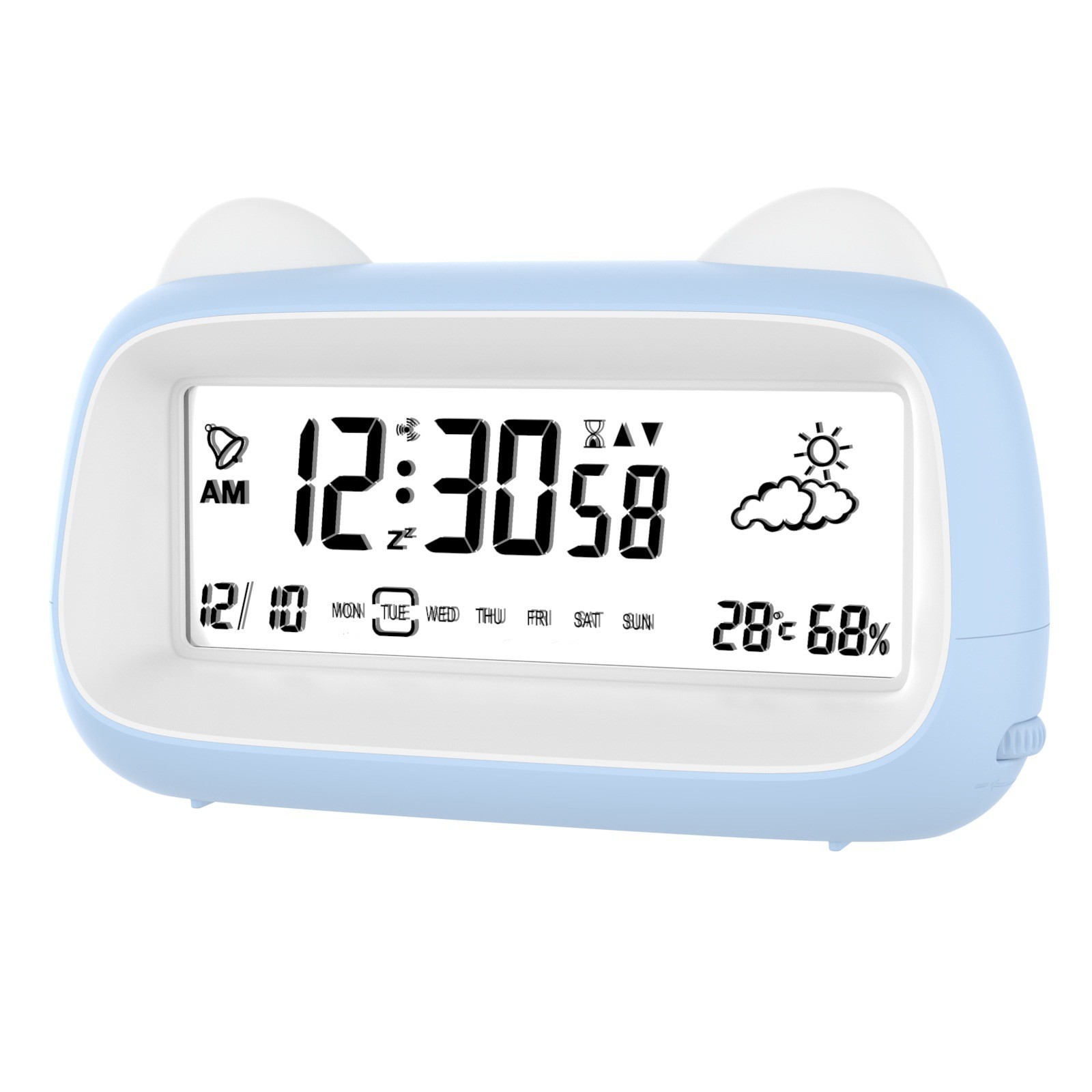 Cartoon Cat Alarm Clock, Night Light Student Alarm, Children's Desktop Small Electronic Clock, Smart Digital Display Clock Gift