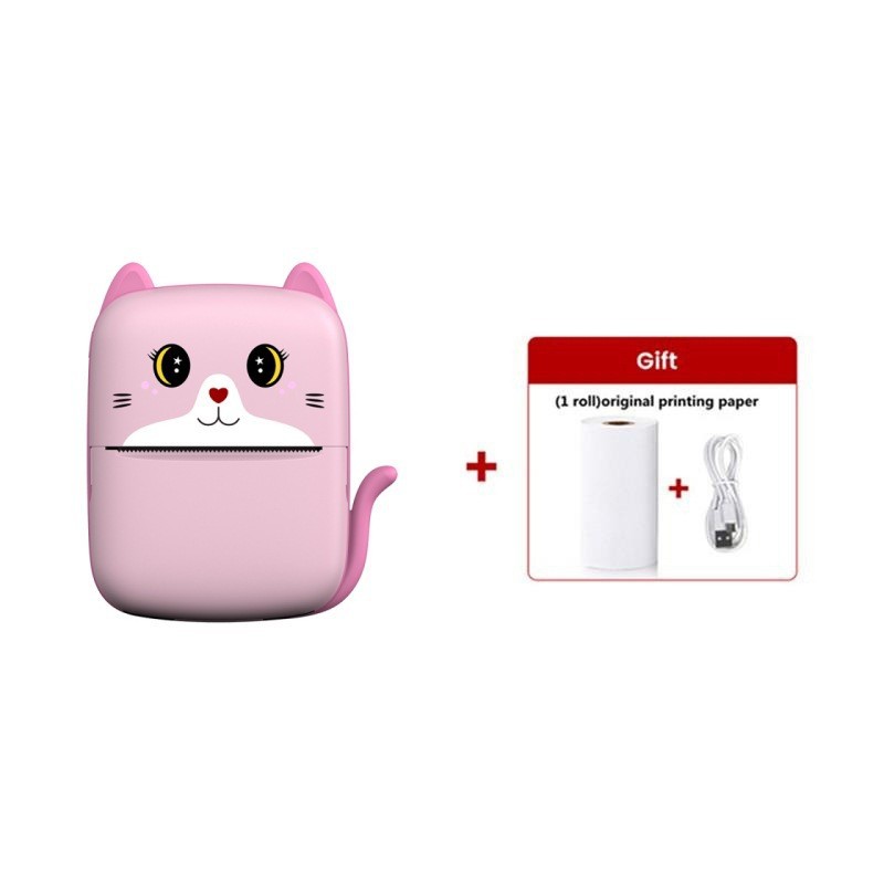A8猫咪-粉红色-英文版【自带1卷热敏纸】