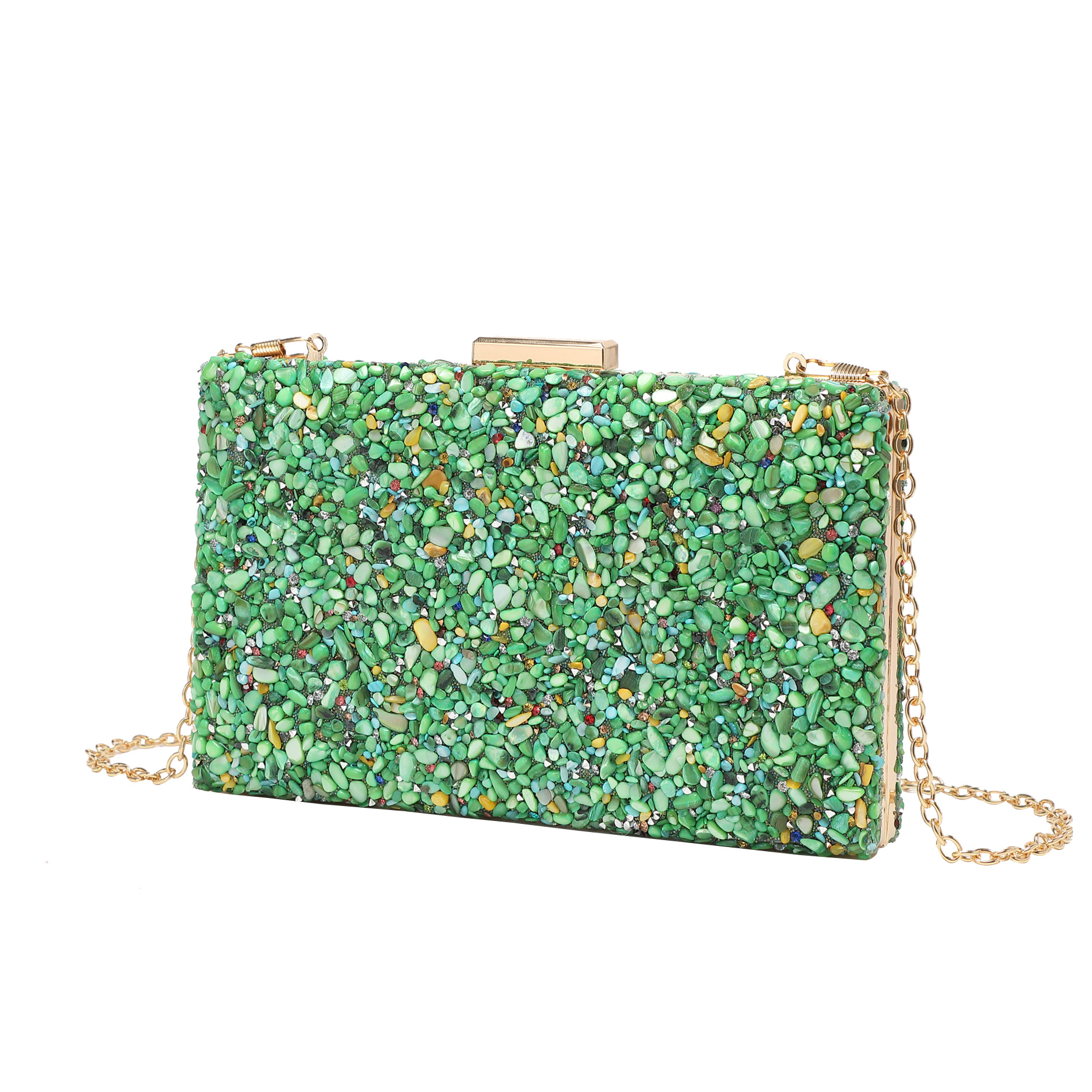 2023 new evening bag hand-held single shoulder crossbody crystal women's lock chain exclusive supply