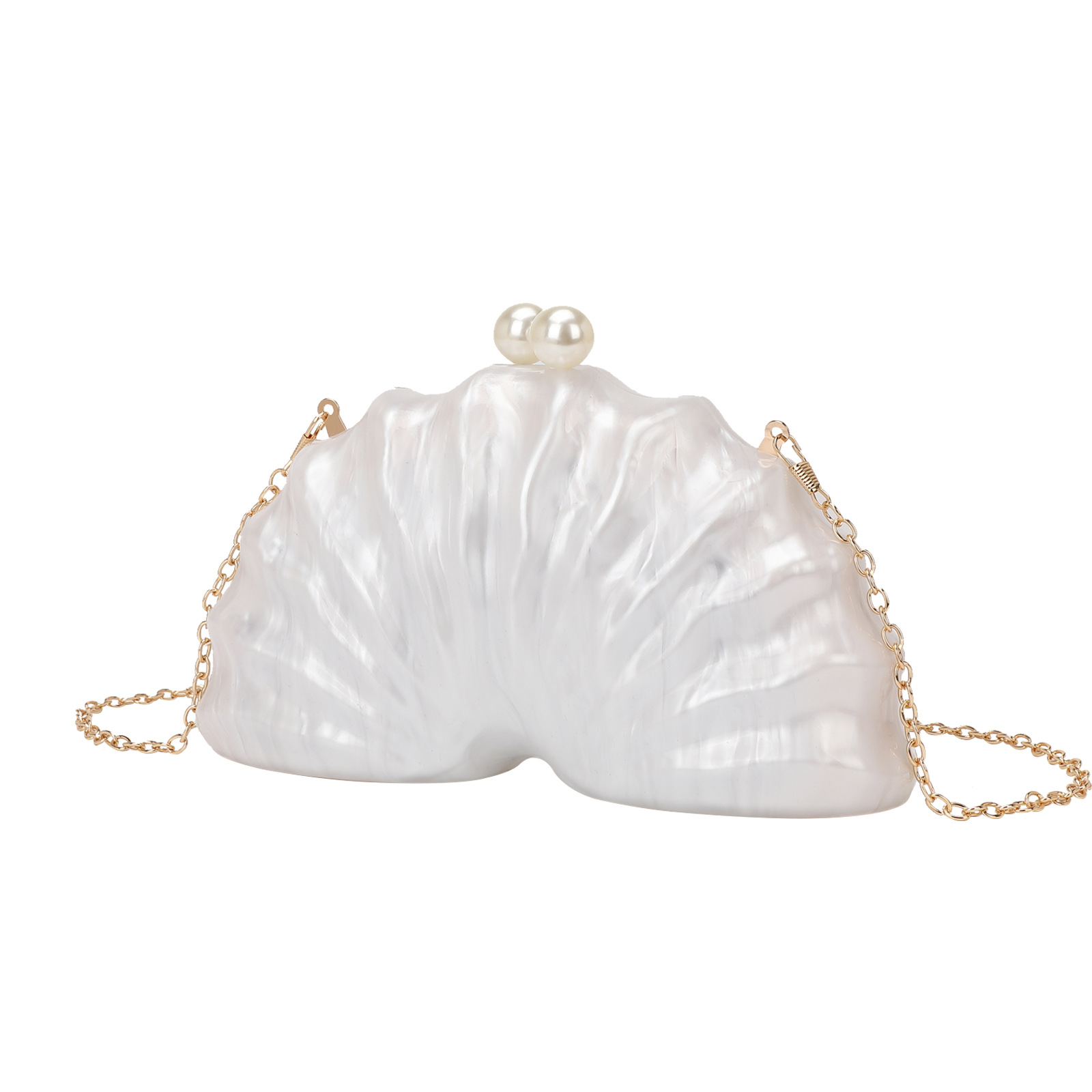 2024 New Women's Evening Bag Irregular Shell Acrylic Bag Wedding Evening Clutch Bag