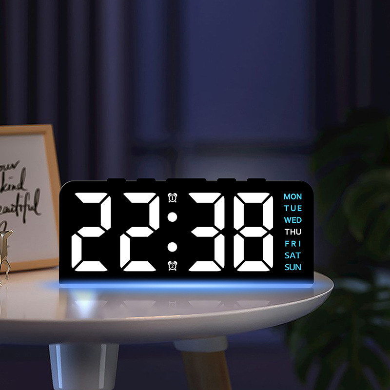 Innovative Atmosphere Lamp LED Large Character Digital Clock Date Table Clock Multifunctional Digital Alarm Clock GH8033
