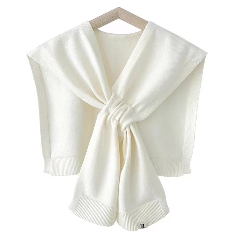 Thin simple striped shawl autumn and winter knitted scarf small cape outer fake collar