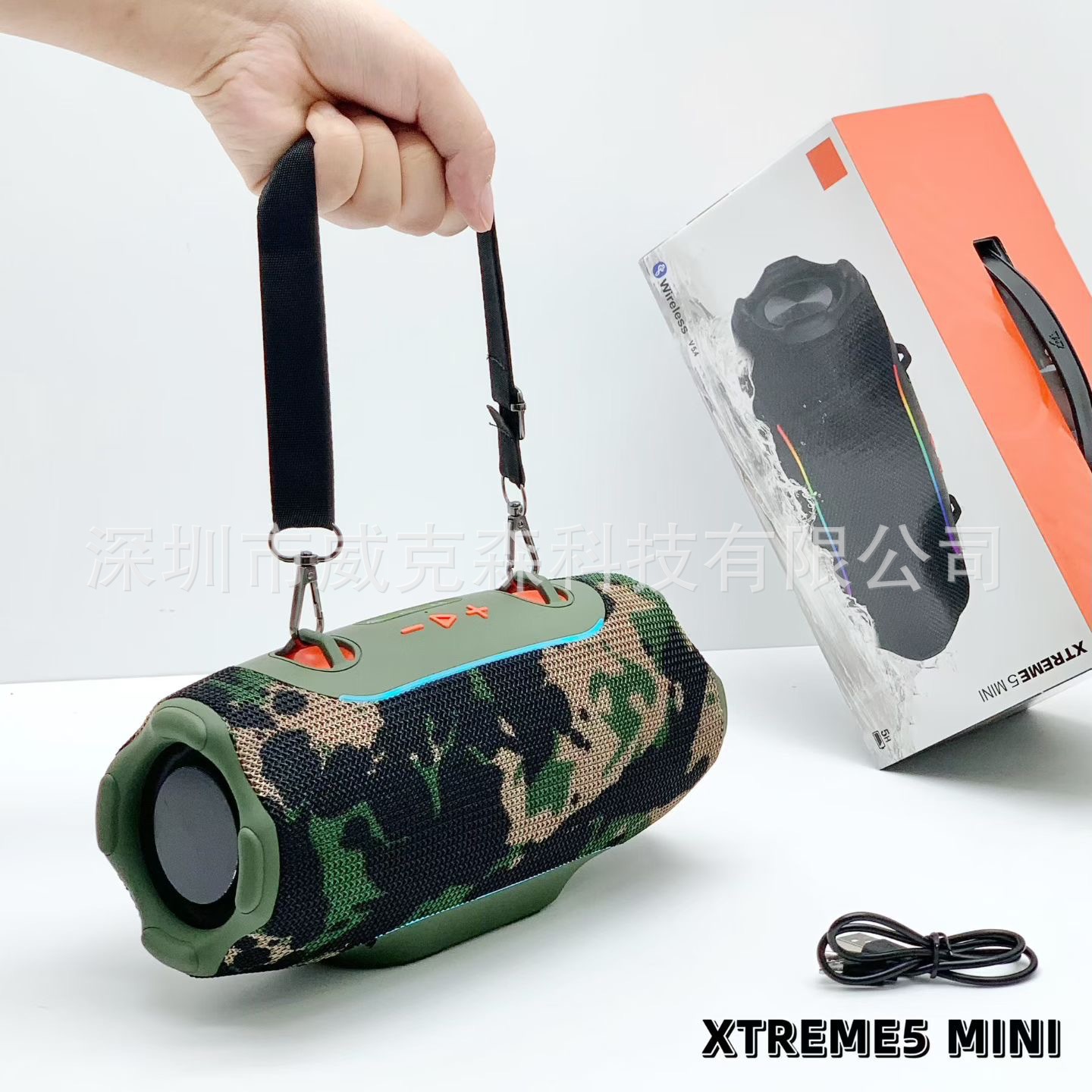New 5th Generation Mini XTREME5 LED Bluetooth Speaker with Light, Portable Outdoor Subwoofer