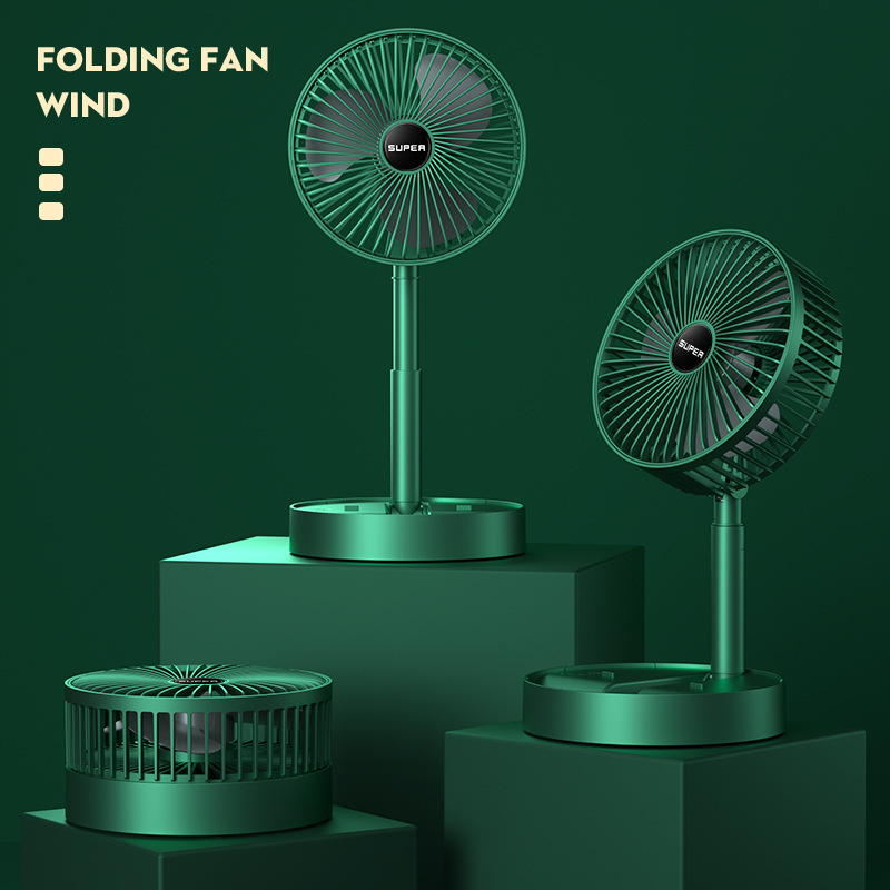 Long Battery Life Portable Fan Desktop Fan Charging Folding Silent Three-Speed Electric Fan Mini