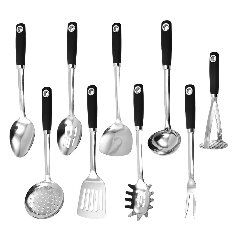 Stainless steel spatula cooking spoon spatula potato masher kitchen supplies household spoon set non-stick pan
