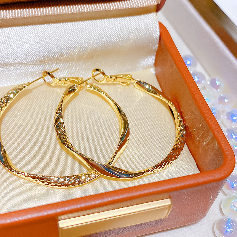 [Geometric smooth] Gold-plated quality circle smooth silver needle earrings, cool square earring accessories