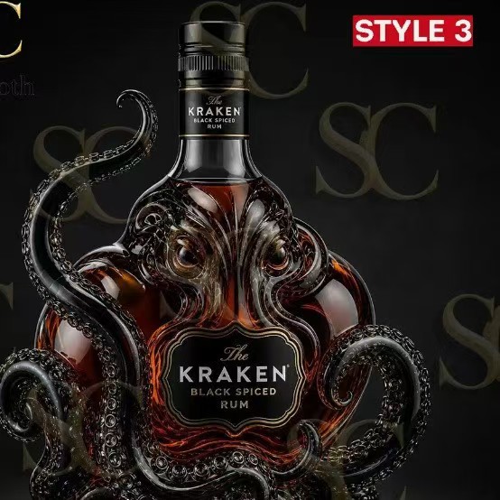 New commemorative octopus wine bottle colored bottle glass bottle commemorative glass whiskey bottle