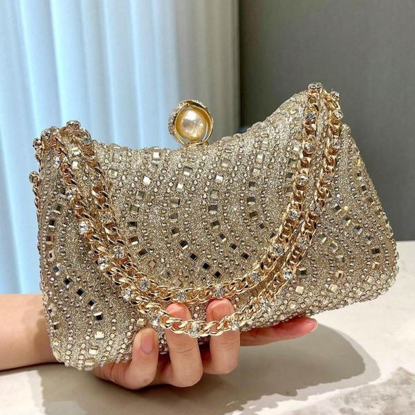 2026 New Luxury Rhinestone Evening Bag Celebrity Clutch Bride Wedding Bag Dress Bag Diamond Banquet Clutch Women
