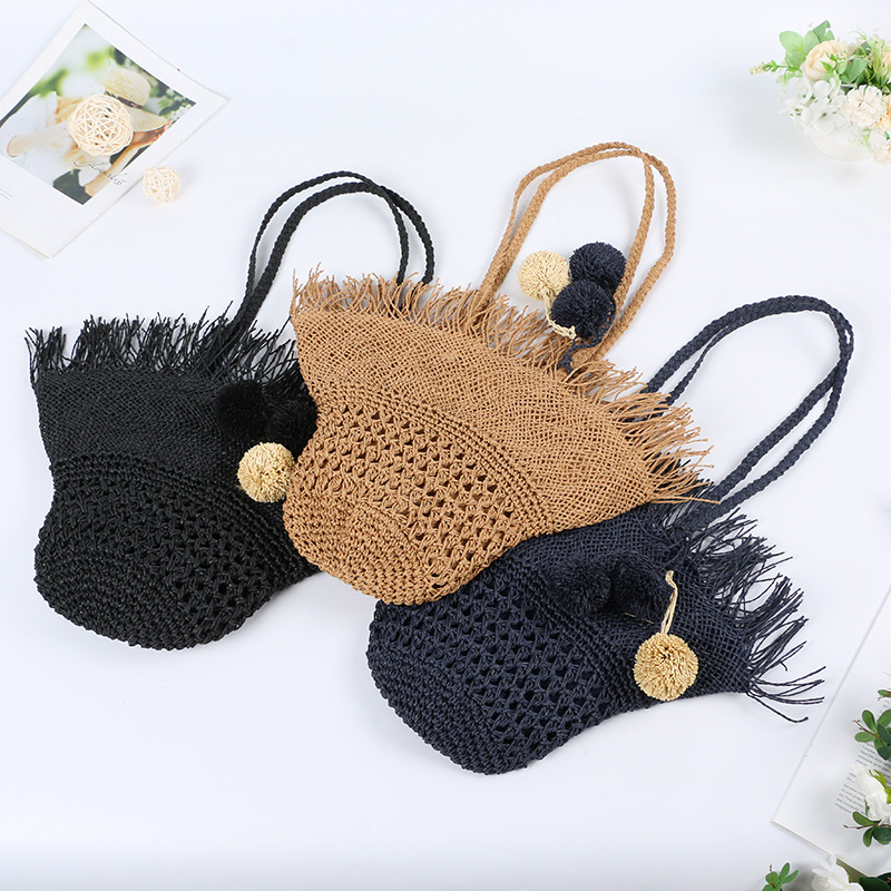 2026 new straw woven beach bag, summer fairy woven shoulder bag, vacation handbag