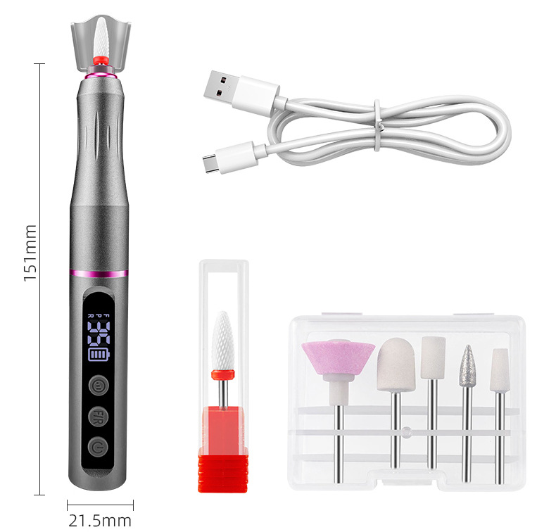 New Nail Drill with Metal Body, 35000 RPM, for Removing Dead Skin and Gel Polish, Electric Nail File
