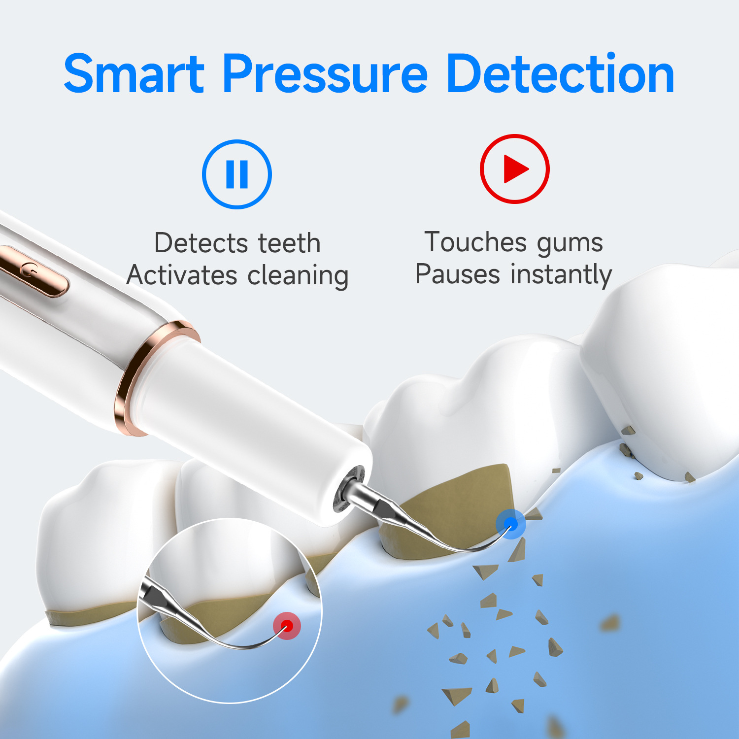 Teeth cleaner, removes tartar and plaque, water flosser, electric, Yue'er Wanwan ultrasonic tooth cleaner