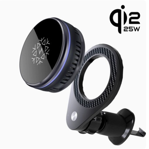New Semiconductor Cooling 25W Dual-Sided Magnetic Detachable Car Phone Holder Fast Charging QI2.2 Wireless Charger