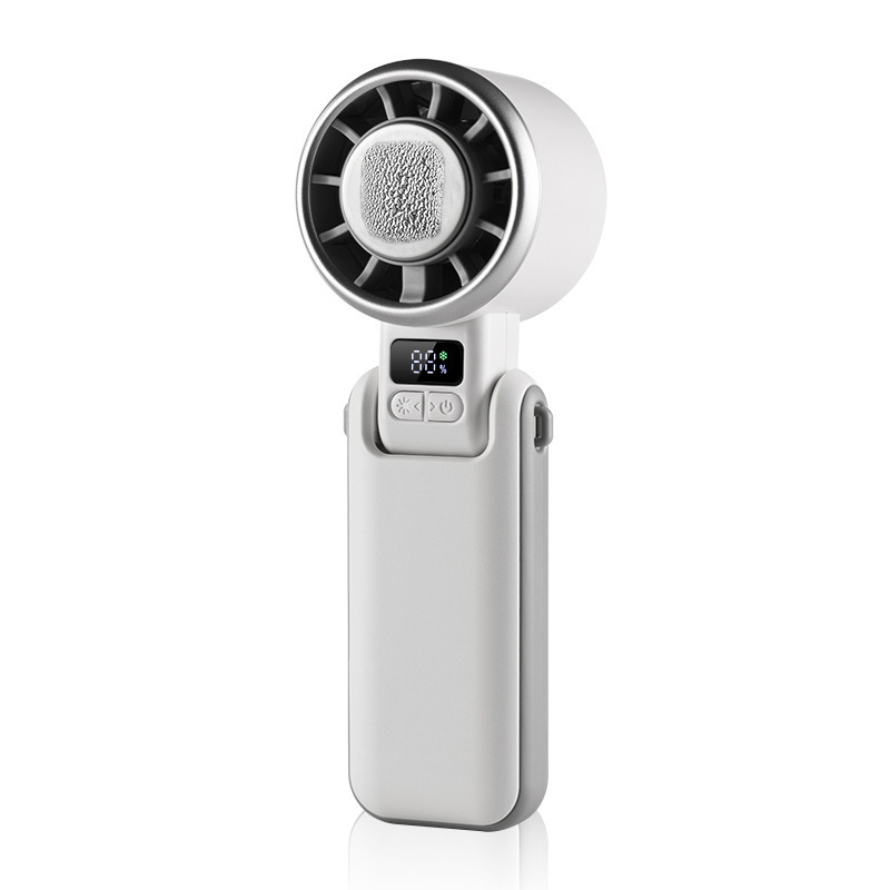 Handheld Fan Ice Compress High Speed Turbo Small Fan USB Charging Fan Portable Cooling Neck Foldable