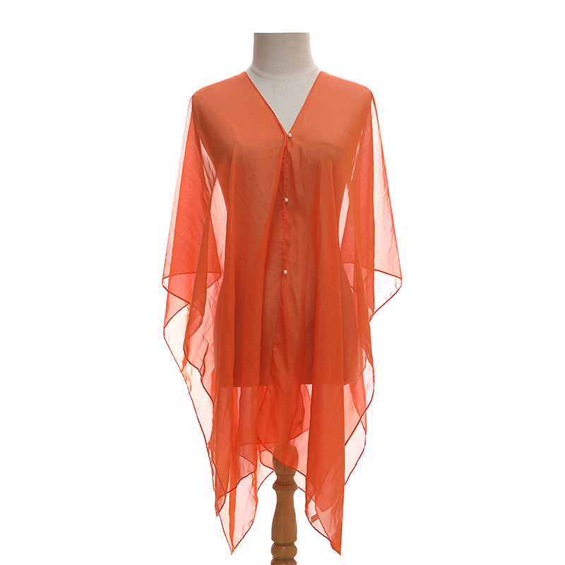 Summer New Scarf Solid Color Sun Protection Shawl Live Streaming Imitation Silk Shawl