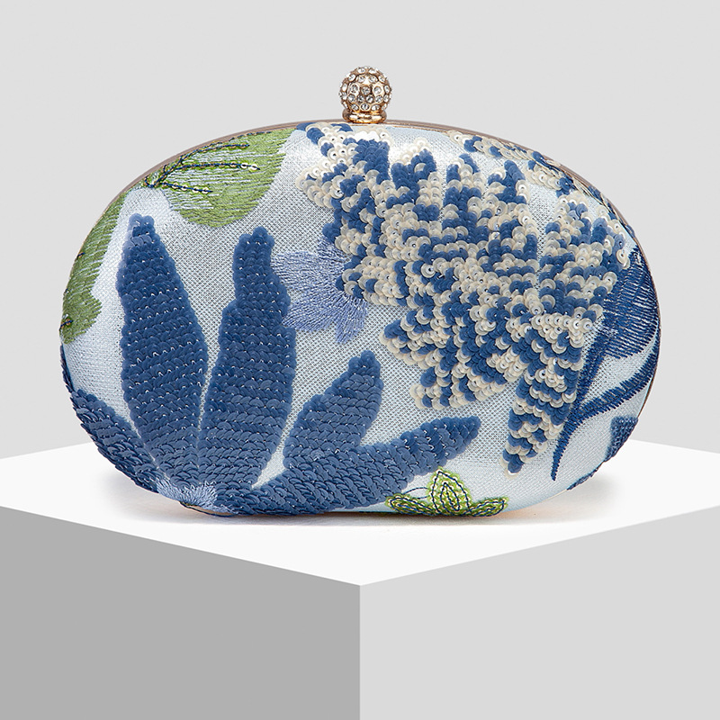 New Sequins Embroidered Evening Bag Clutch Evening Bag Wedding Bag Random Pattern