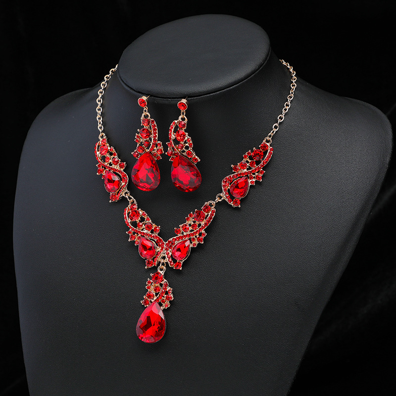 New Exaggerated Necklace Earring Set Cross-Border Exclusive Alloy Electroplated Jewelry Accessories Dress