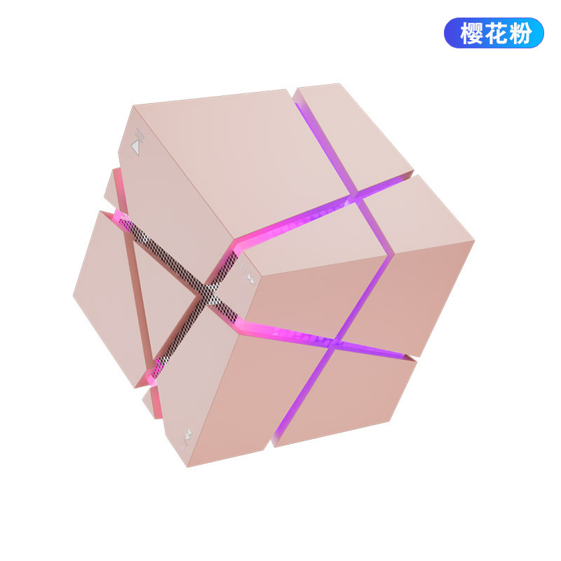 A6 Cube Wireless Bluetooth Speaker Subwoofer Mini Portable Cool Atmosphere Color Light Small Speaker